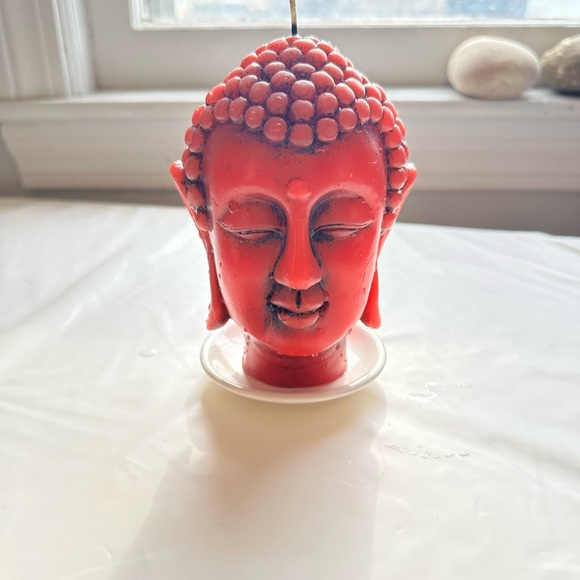 Other - Red Buddha Head Candle